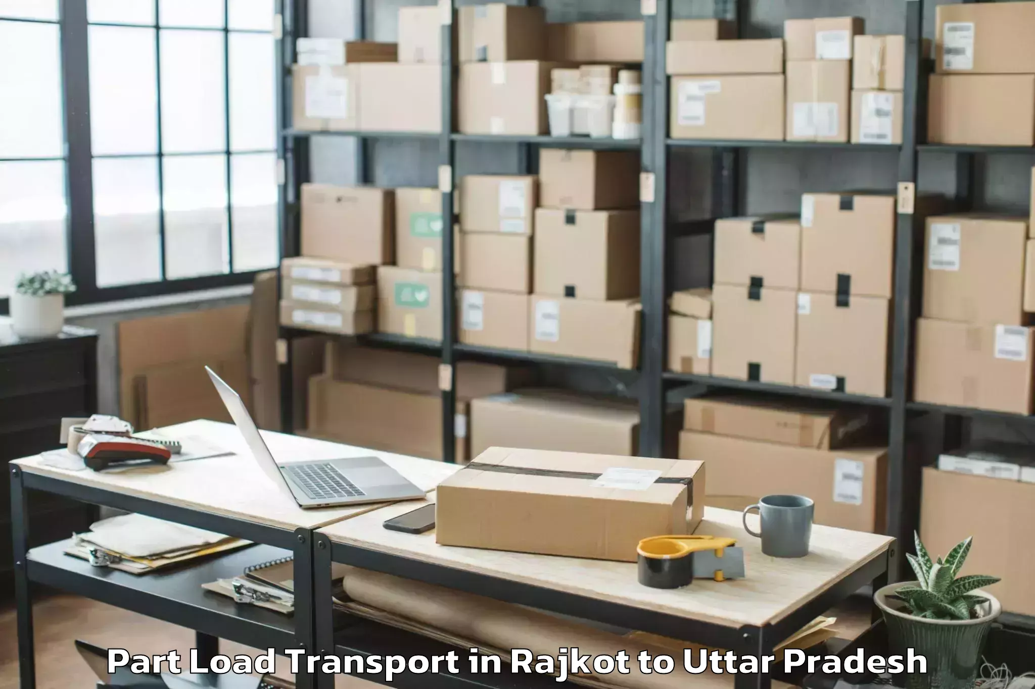 Trusted Rajkot to Abhilashi University Noida Part Load Transport